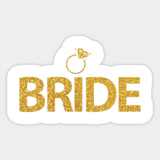 Bride With Ring Gold Sequins Effect Sticker